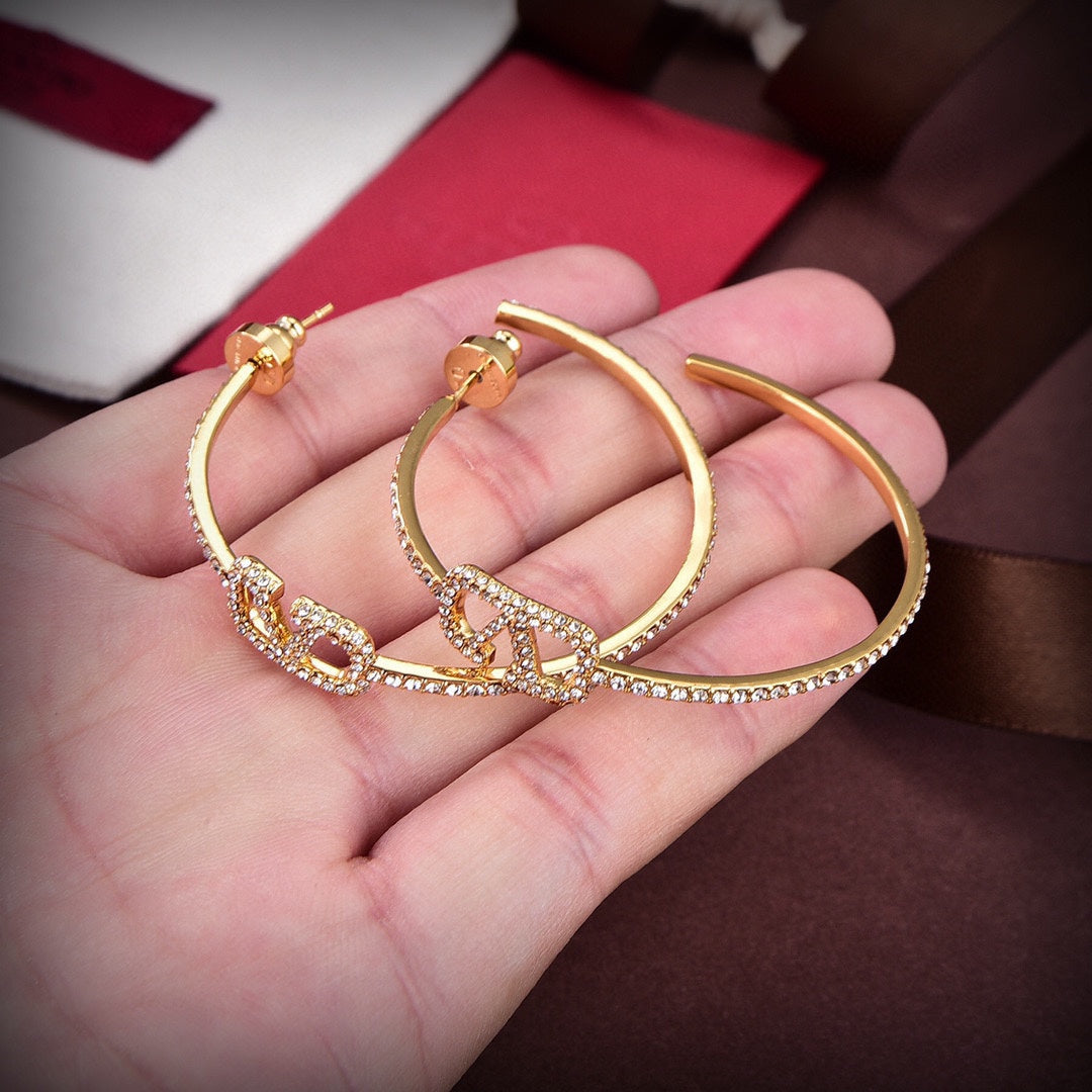 fashion versatile gold circle valentino earrings eha102