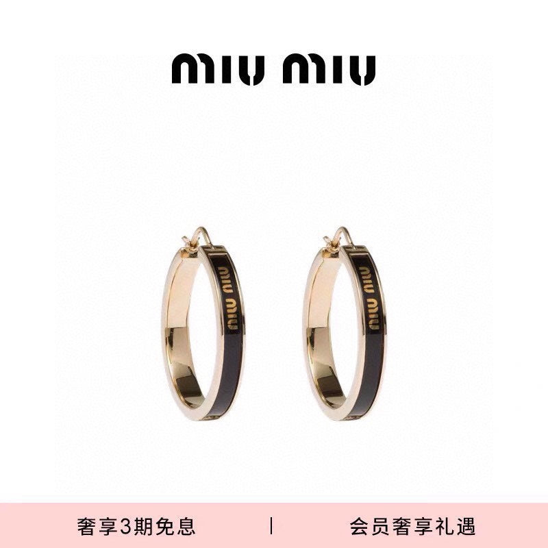 miumiu new luxury gold big circle earrings eha96