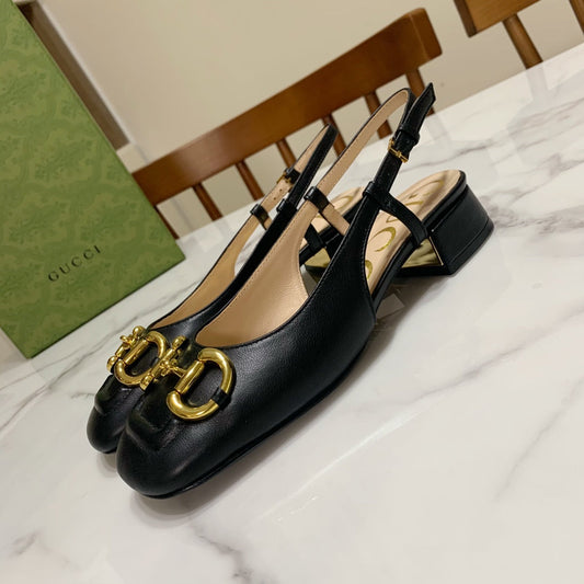 Baotou genuine leather ugly and cute thick heel black cool single shoe XZH169