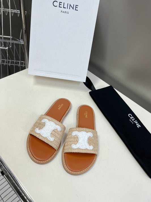 New Spring/Summer One line Flip Sandals with Cowhide Flat Bottom British White Women's Shoes XZH83