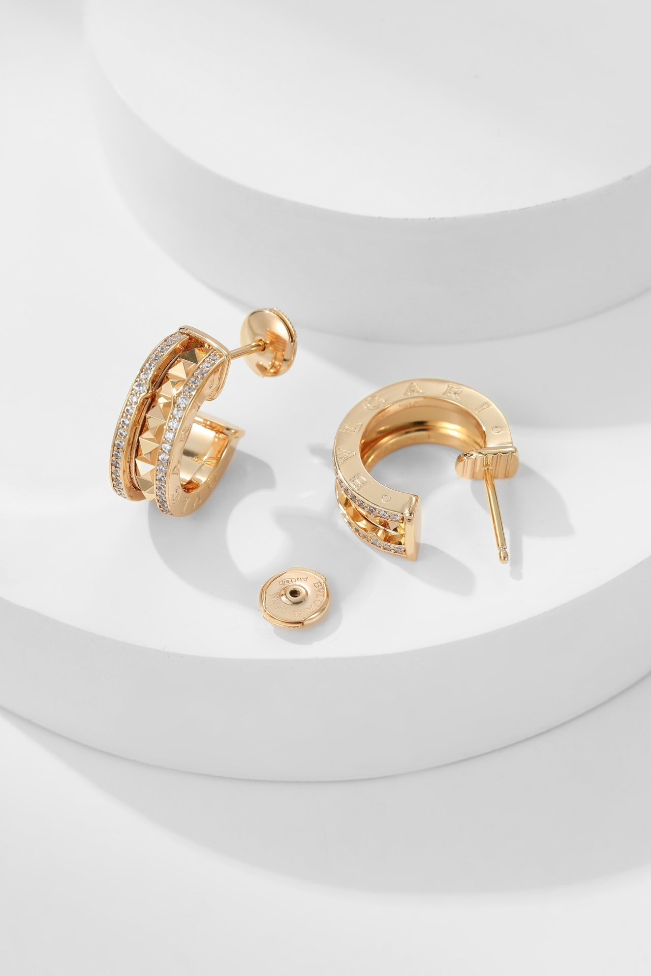 light luxury diamond rose gold circle couple ring eha146