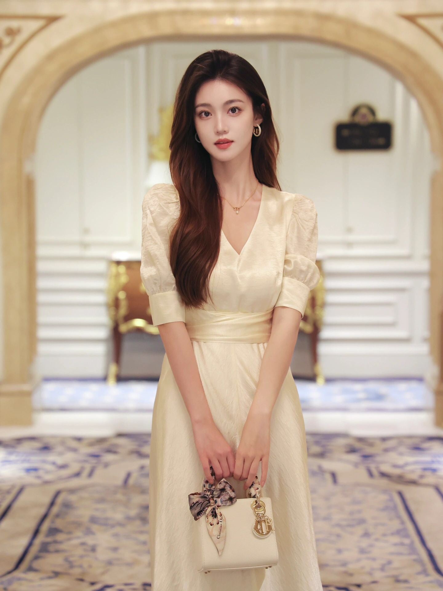 light luxury celebrity style milk tea letter gold simple and versatile earrings eha139