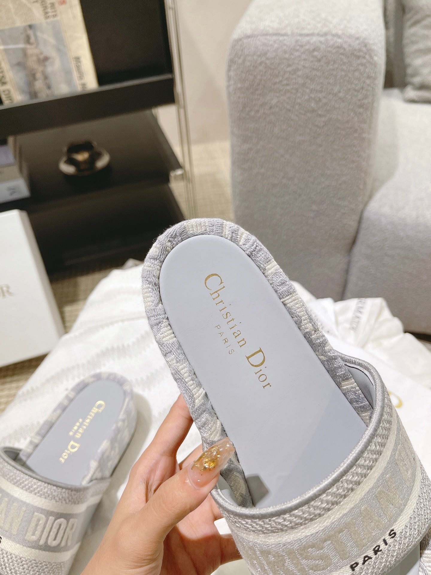 slope heel thick sole beach exposed toe light blue mens one line slippers xzh210