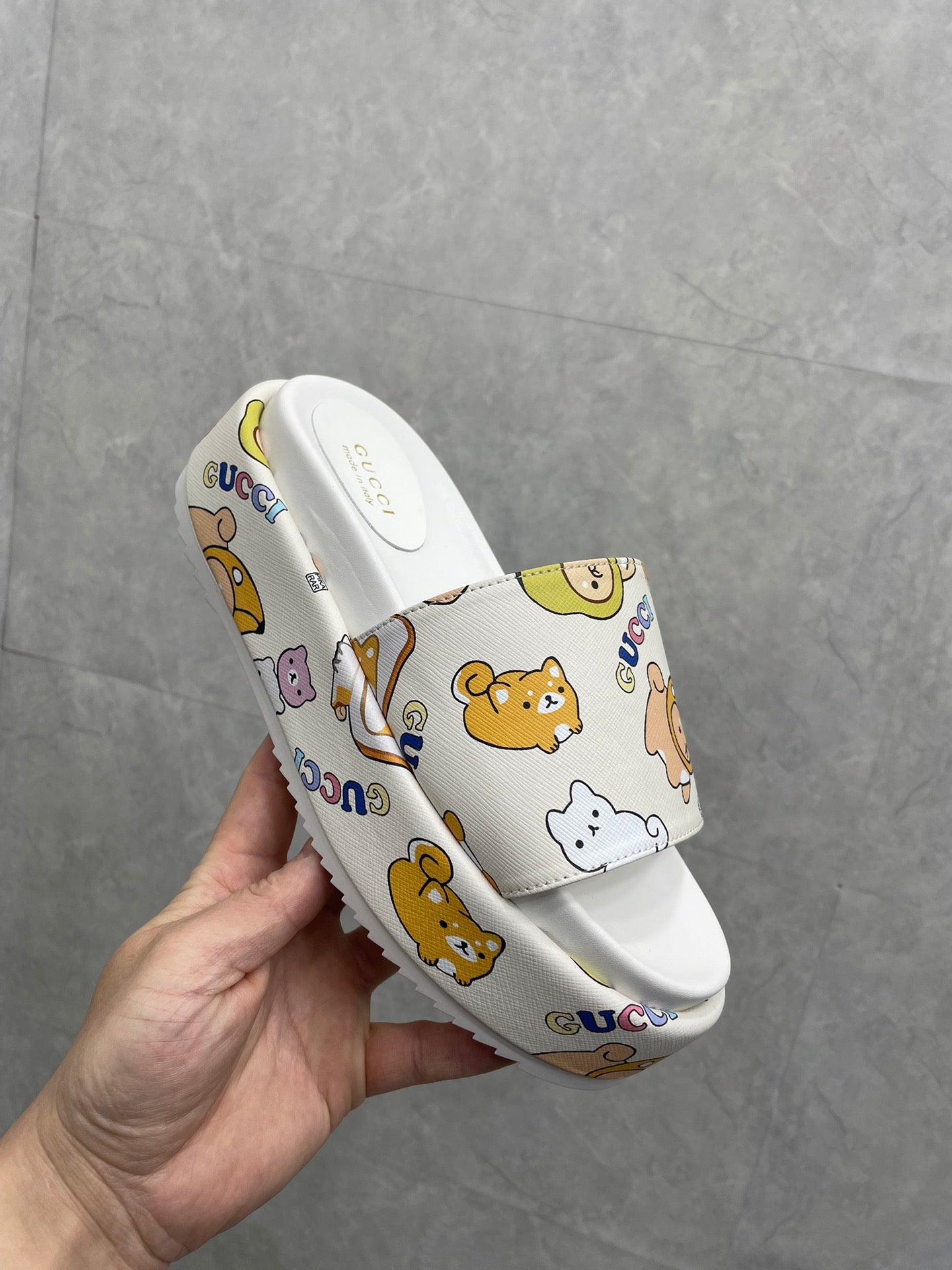 Pikarar animal print rubber sole waterproof platform slippers XZH164