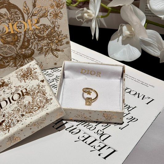 dice star letter water diamond open gold ring jzc17