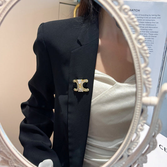 triumphal arch water diamond gold and silver brooch xzc21