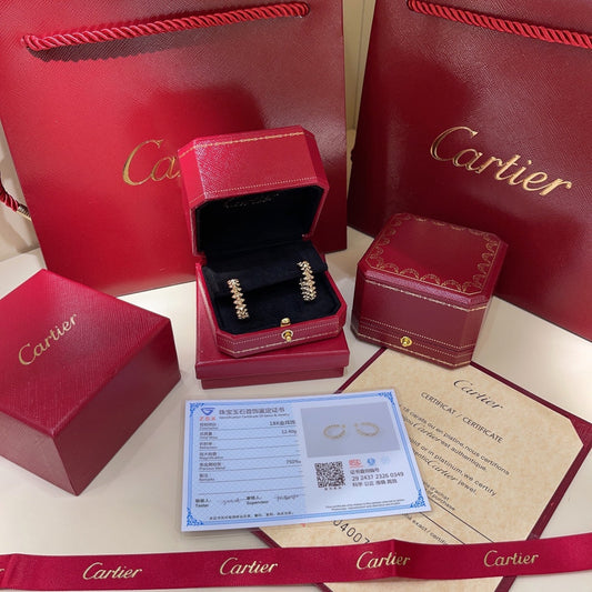 18k golden ling grid willow nail earrings ehc74