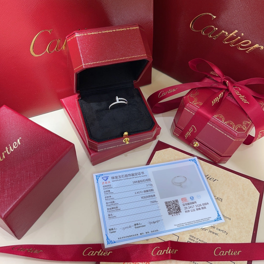 18k platinum nail full diamond ring jzc21