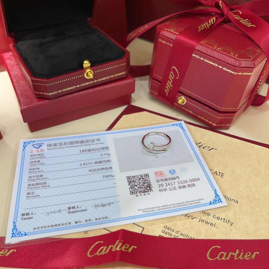 18k platinum nail full diamond ring jzc21