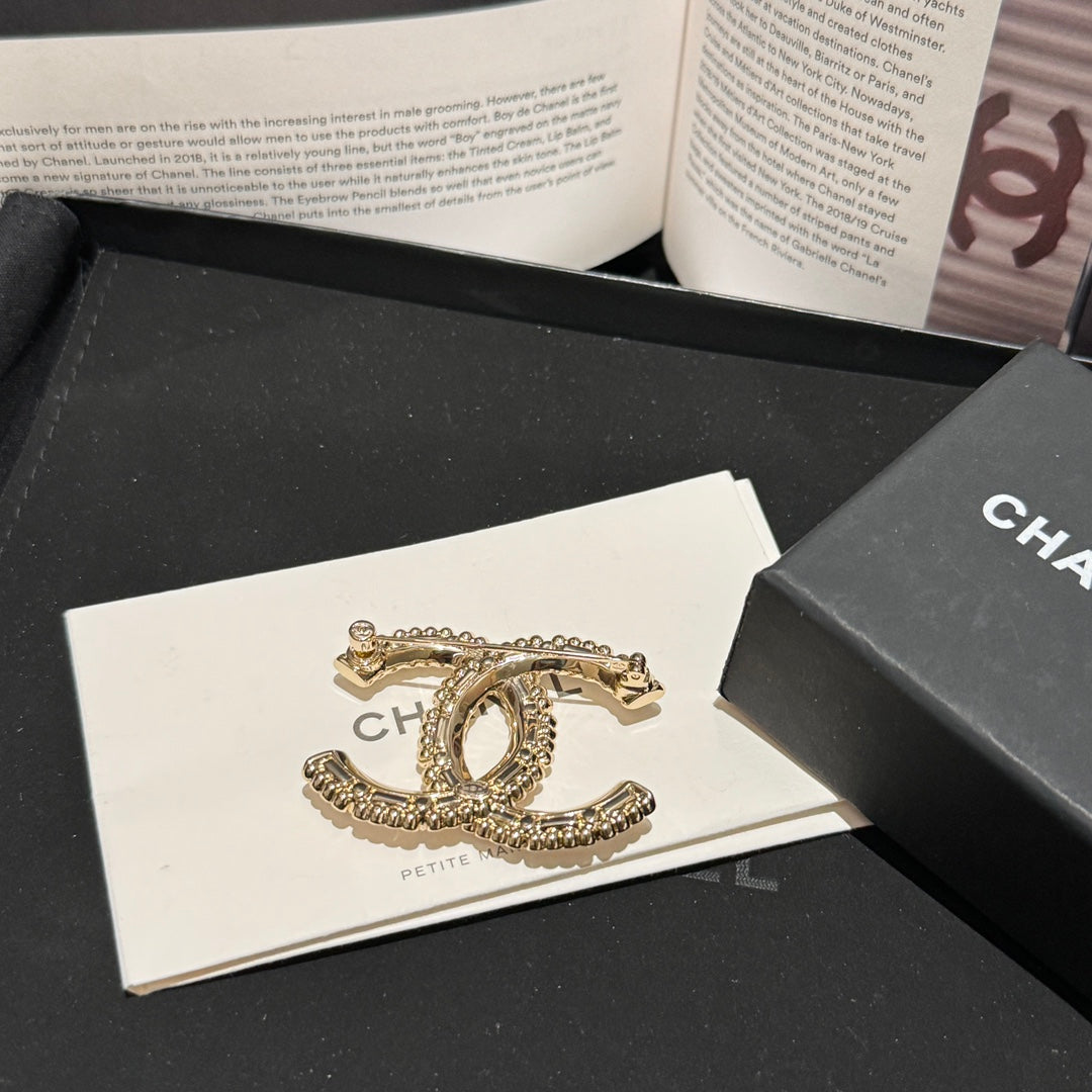 24k rectangular diamond pearl gold brooch xzc6