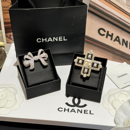 crystal long bow tassel brooch xzc20