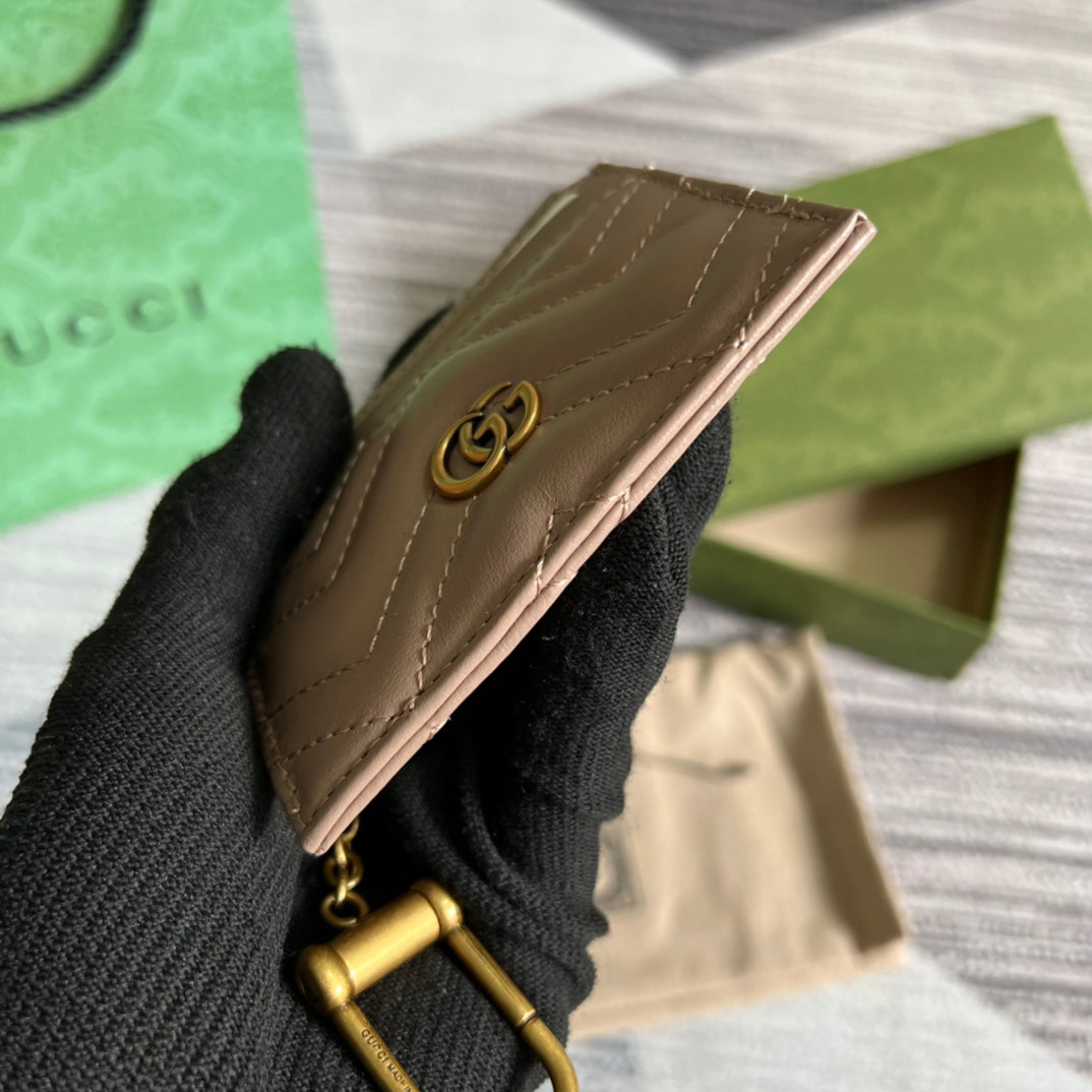 marmont series milk tea color 10cm small square coin wallet 627064