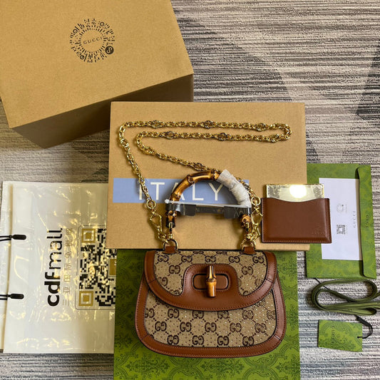 bamboo 1947 series bamboo small brown handbag 735115
