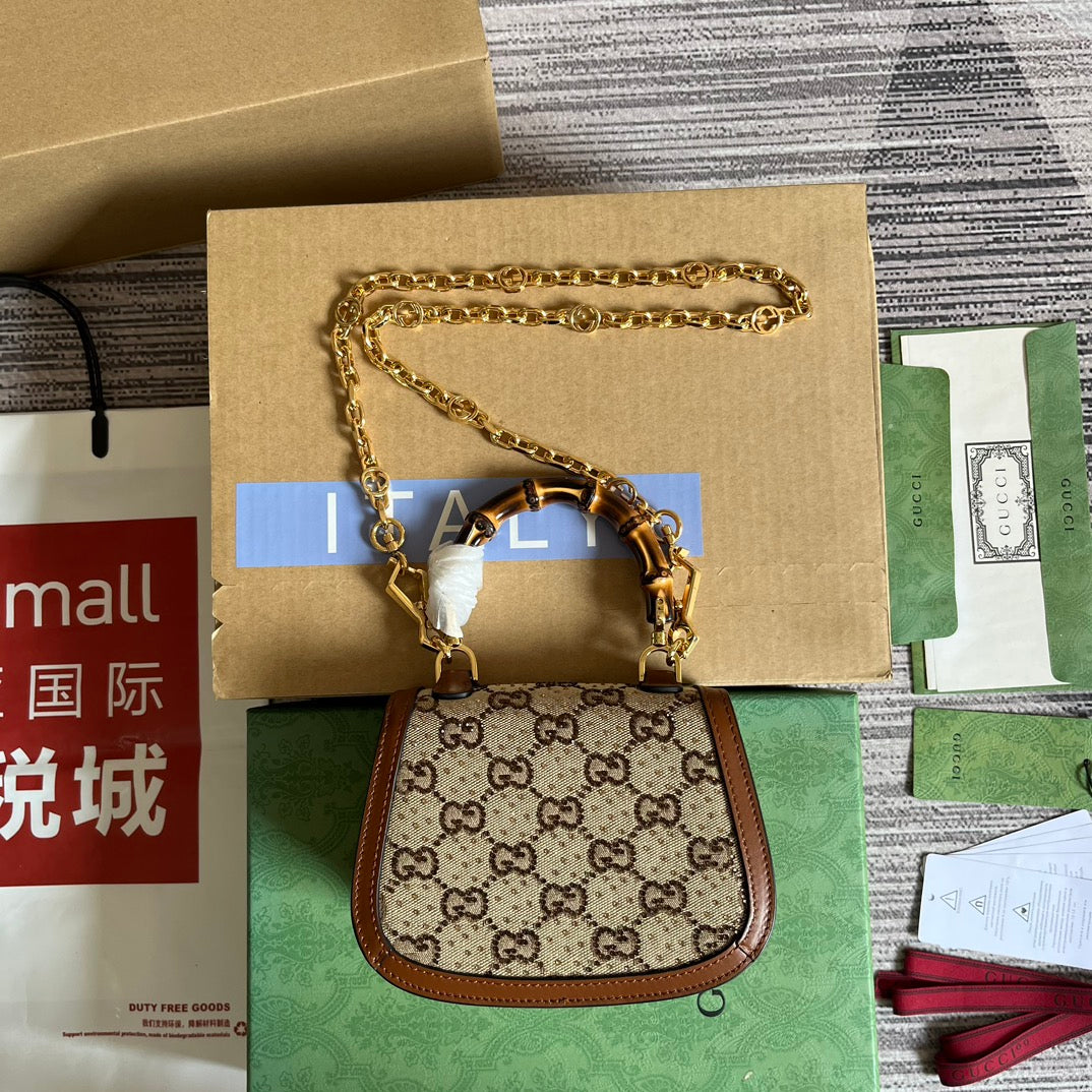 bamboo 1947 series bamboo brown mini handbag 735116