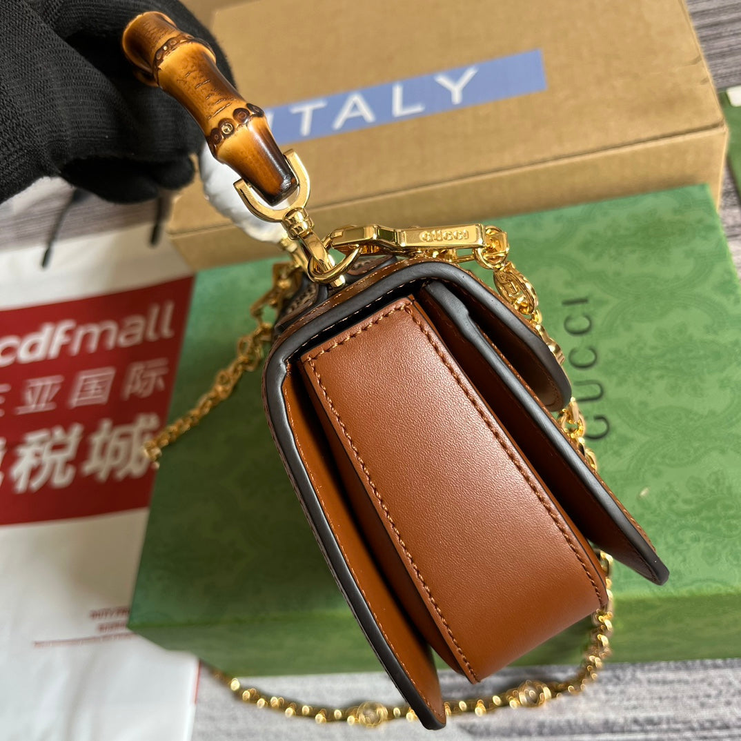 bamboo 1947 series bamboo brown mini handbag 735116
