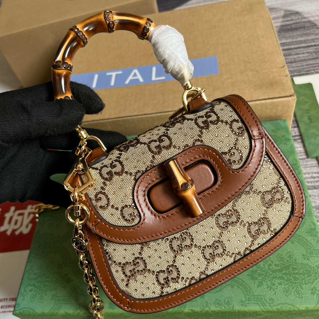bamboo 1947 series bamboo brown mini handbag 735116