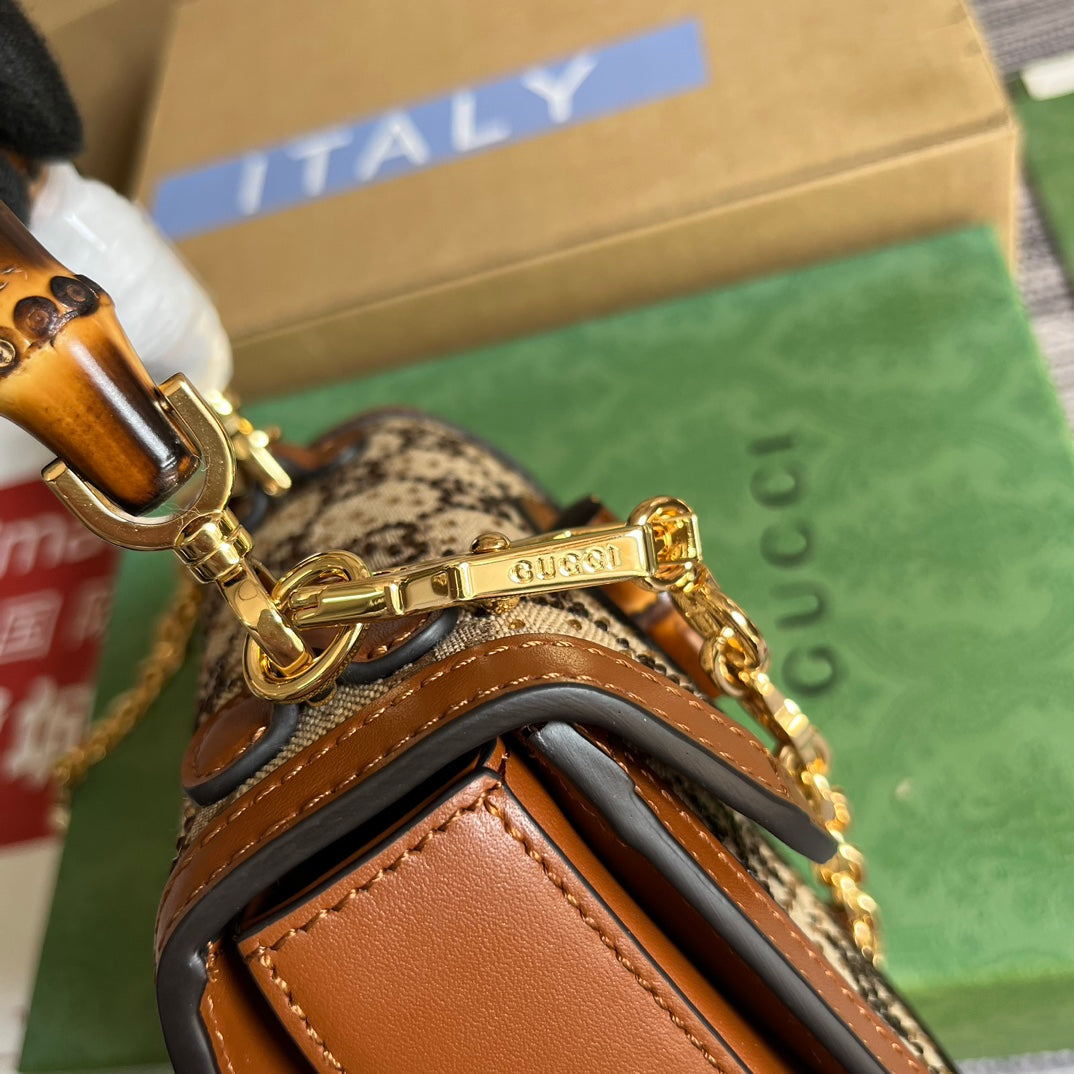 bamboo 1947 series bamboo brown mini handbag 735116