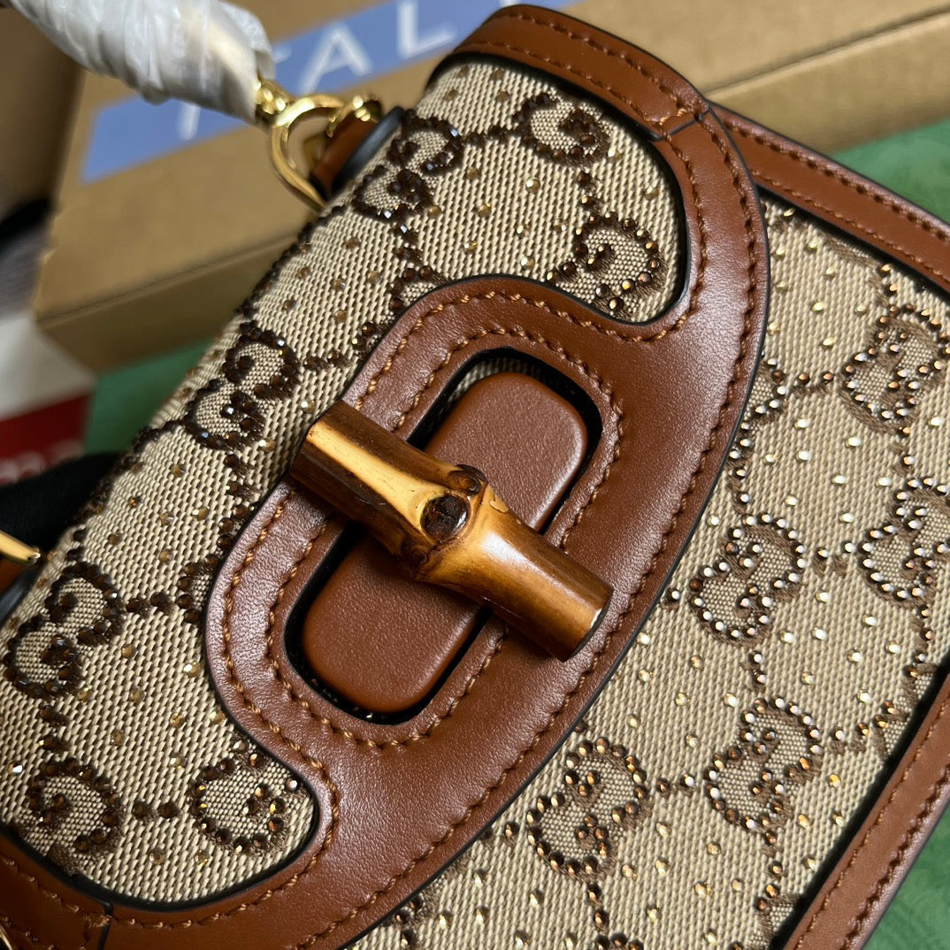 bamboo 1947 series bamboo brown mini handbag 735116