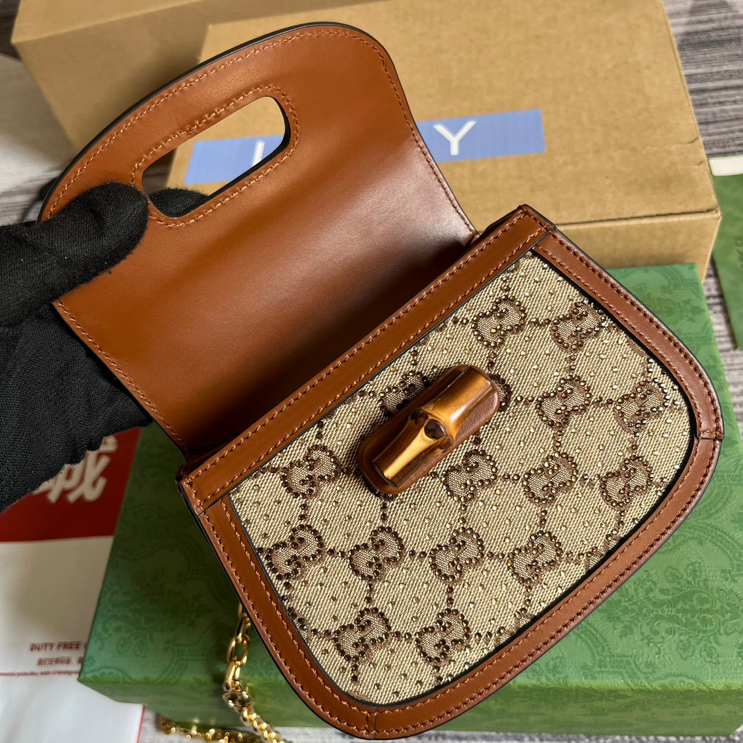 bamboo 1947 series bamboo brown mini handbag 735116