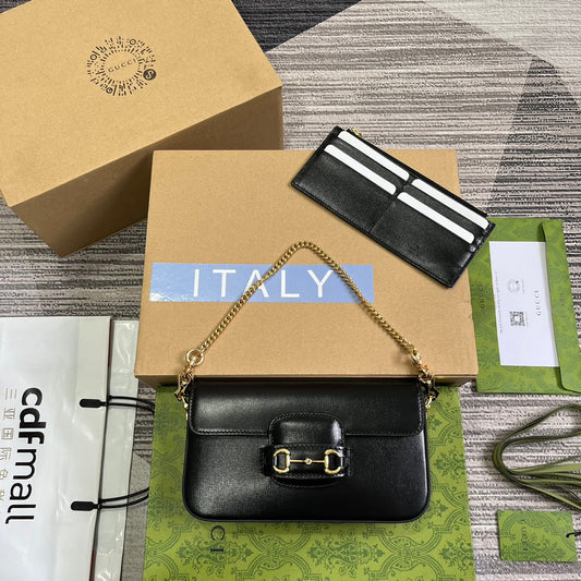 horsebit 1955 series crossbody black mini handbag bag 752002