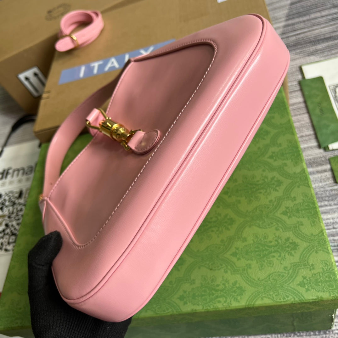 jackie 1961 series pink large 28cm cross shoulder underarm bag 636709