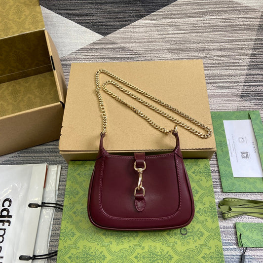 jackie series wine red saddle crossbody shoulder bag 782889