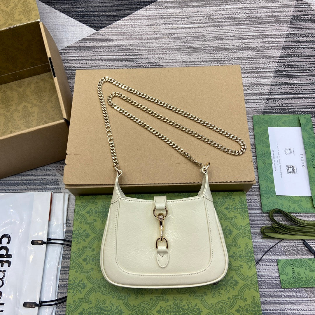 jackie white chain underarm single shoulder crossbody handbag 782889