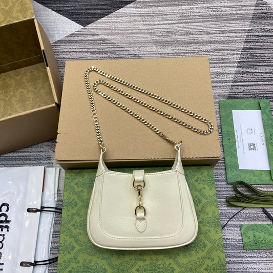 jackie white chain underarm single shoulder crossbody handbag 782889