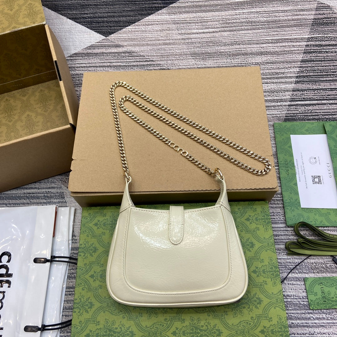 jackie white chain underarm single shoulder crossbody handbag 782889