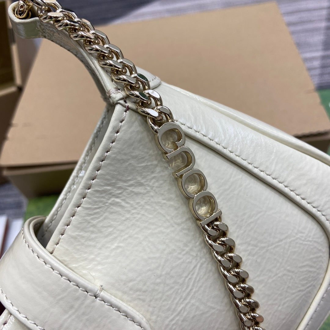 jackie white chain underarm single shoulder crossbody handbag 782889
