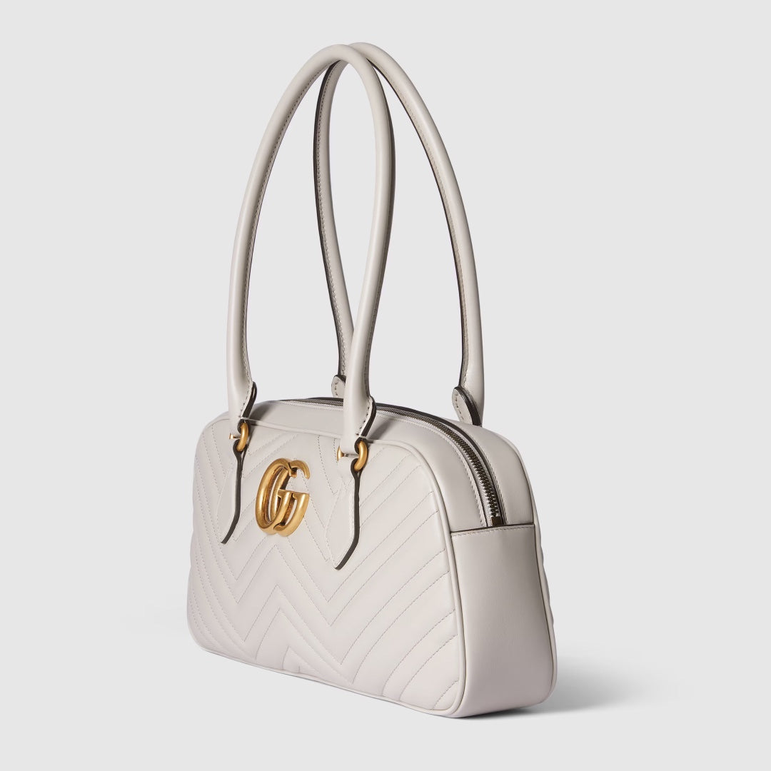 marmont single shoulder underarm crossbody light gray medium handbag 795218