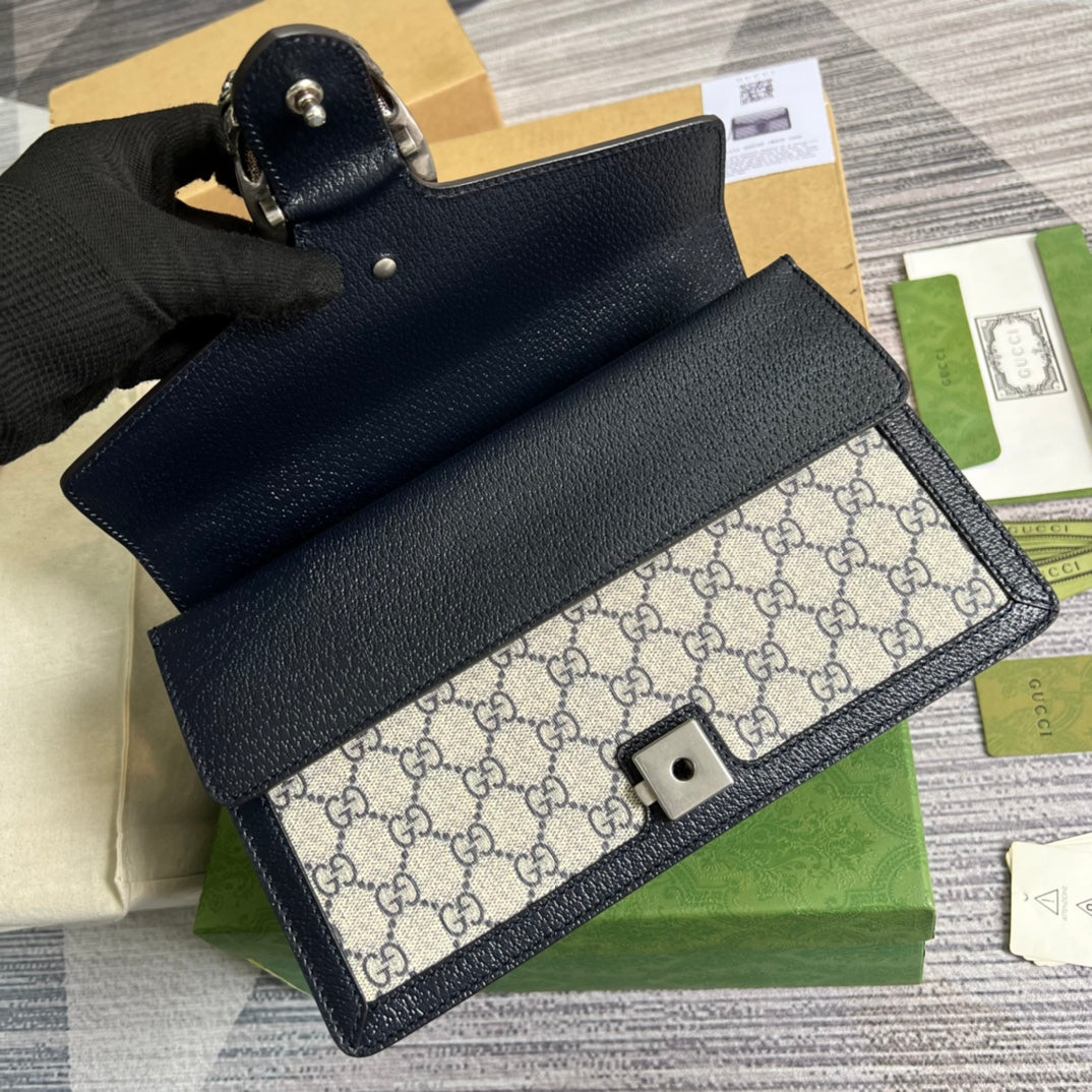 gg dionysus one shoulder crossbody chain blue small square bag 400249