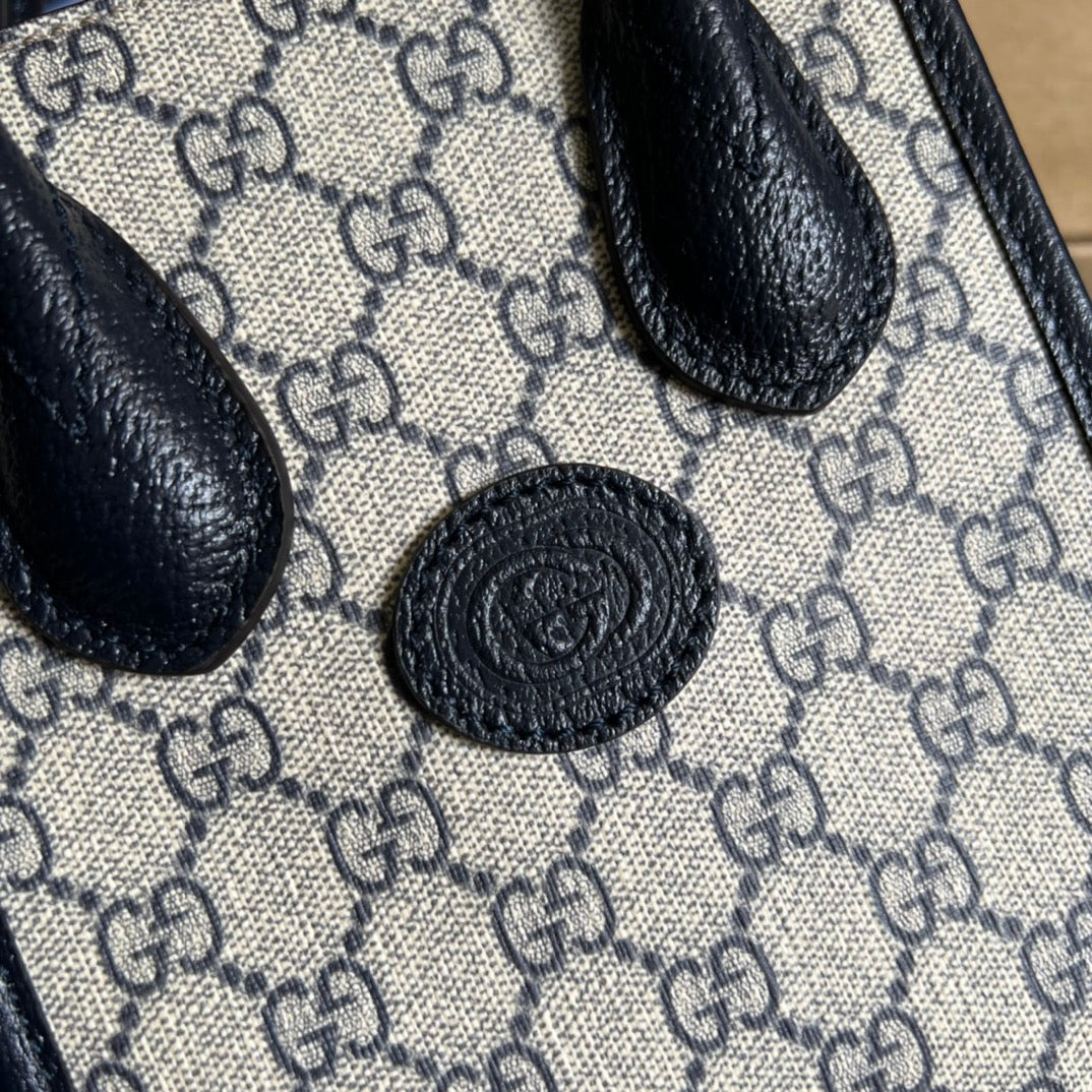 gg retro mini tote blue 16cm handbag 671623