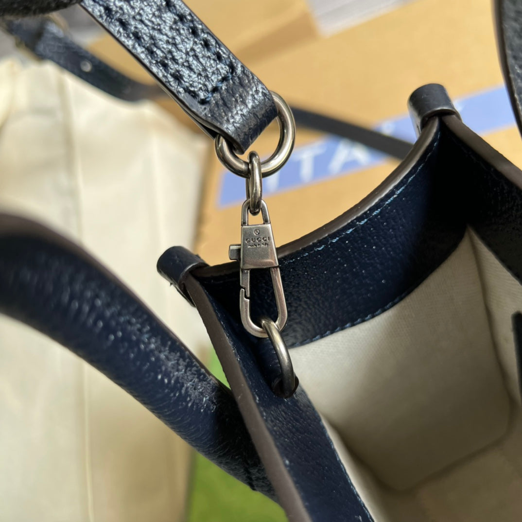 gg retro mini tote blue 16cm handbag 671623