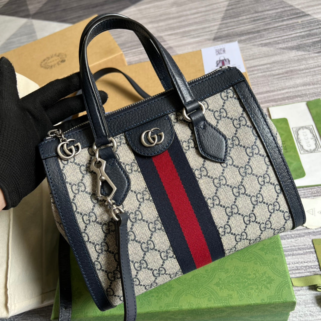 gg blue one shoulder handheld mini handbag 547926