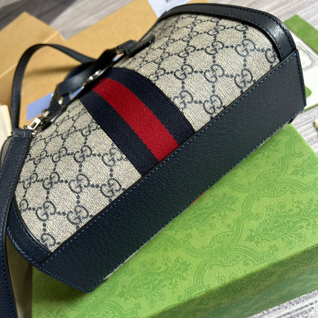 gg blue one shoulder handheld mini handbag 547926
