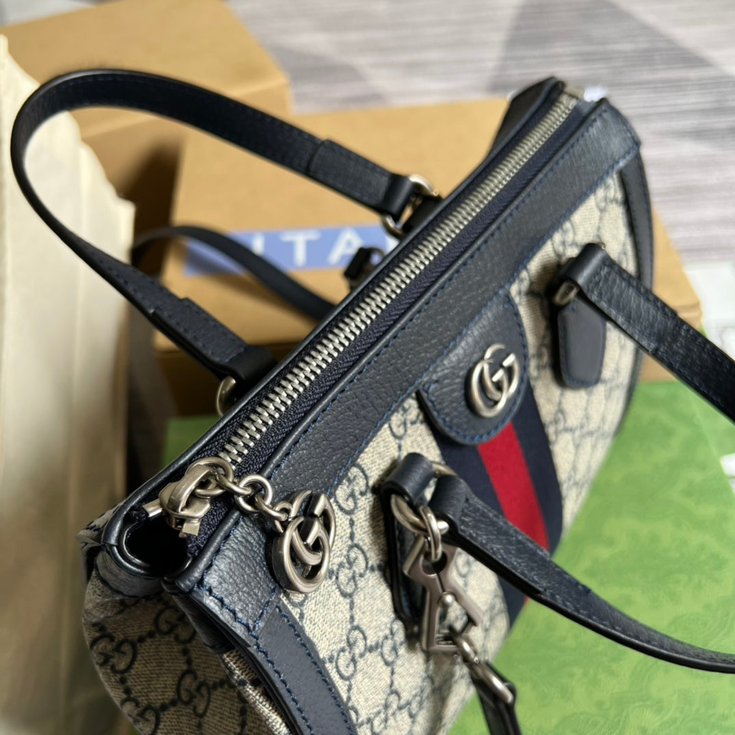 gg blue one shoulder handheld mini handbag 547926