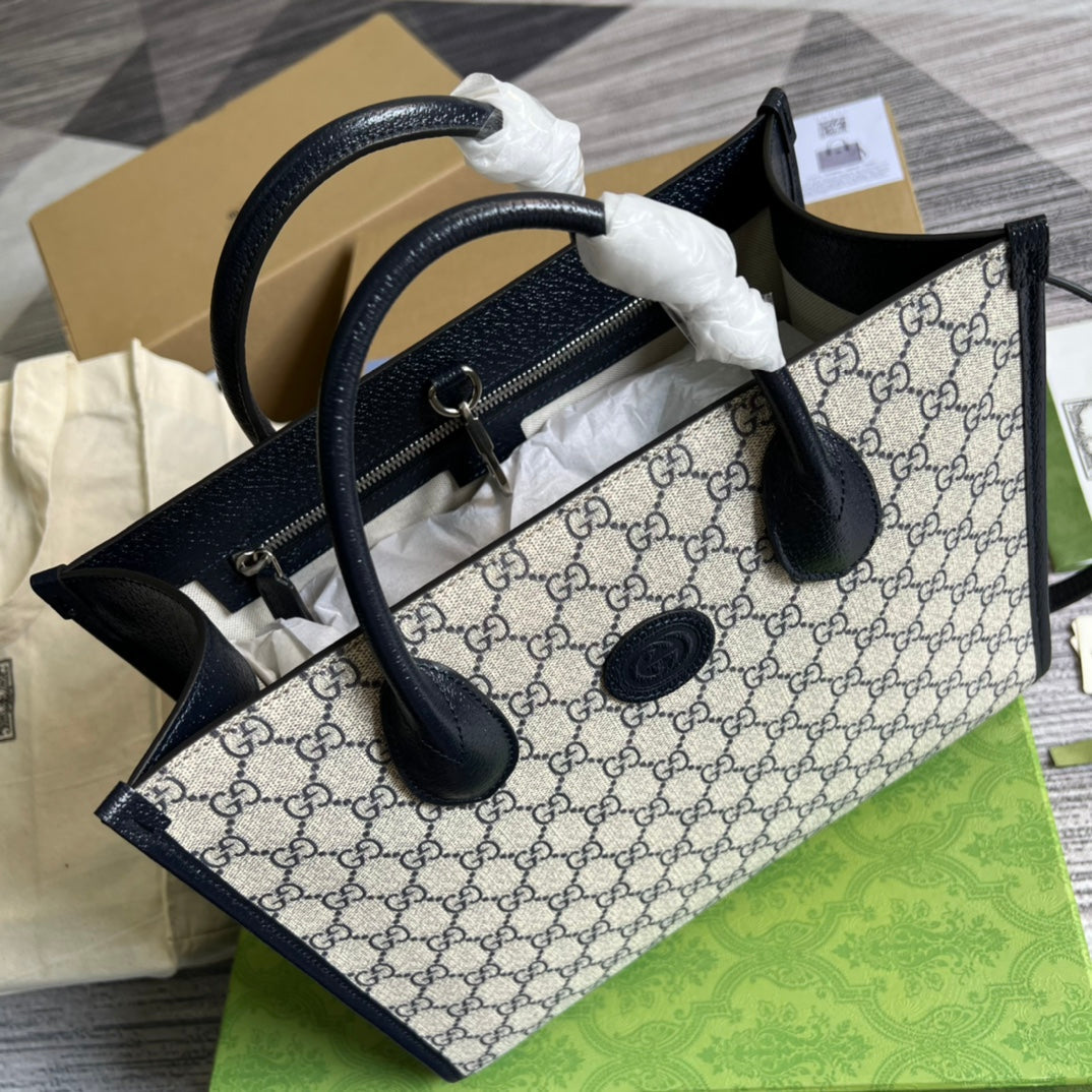 gg 31cm small blue handheld crossbody tote bag 659983