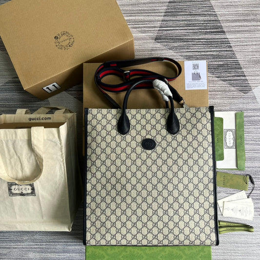 gg 36cm large blue tote bag 674155