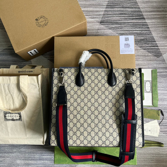 gg blue large underarm shoulder tote bag 674148