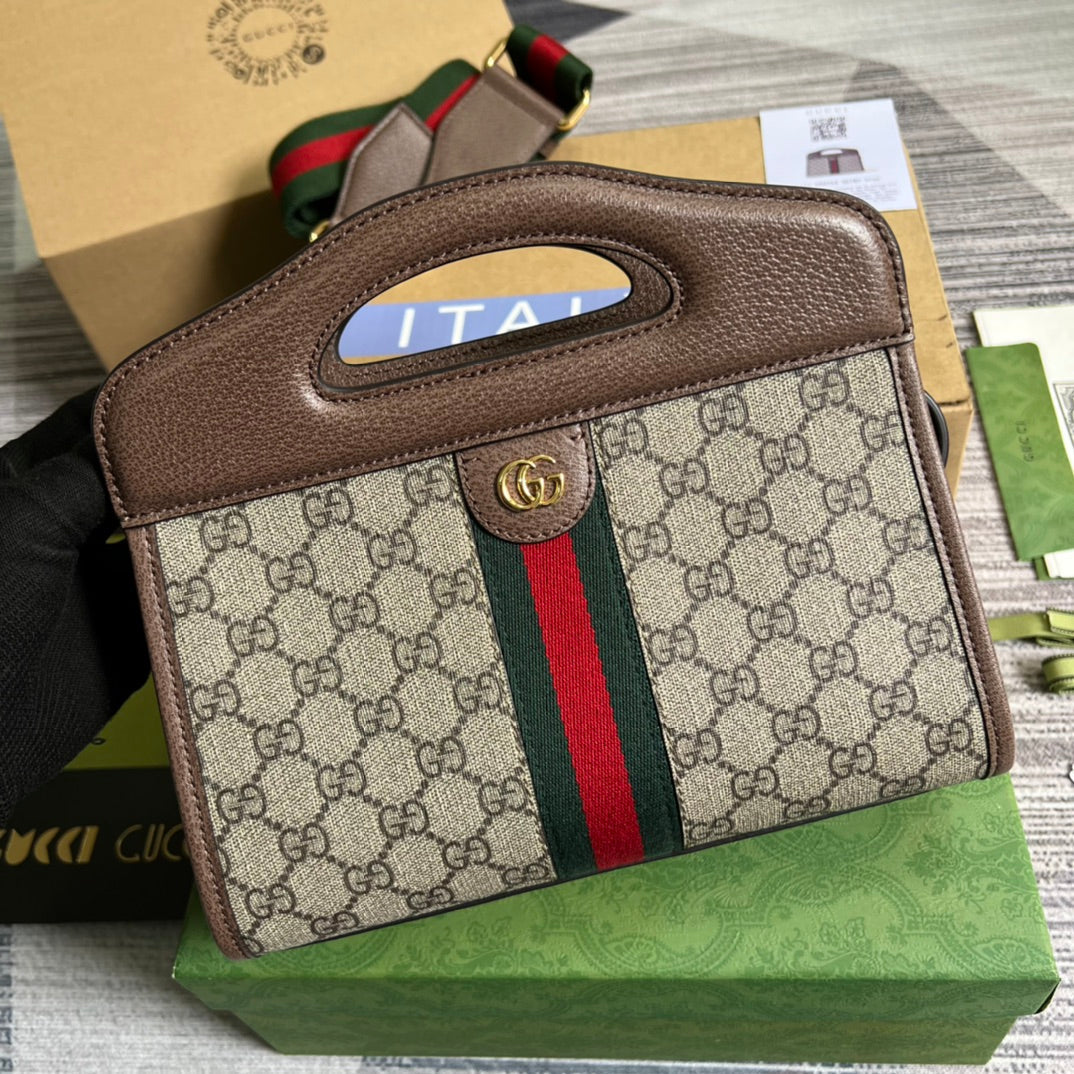 25cm ophidia brown handheld cross shoulder bag 693724