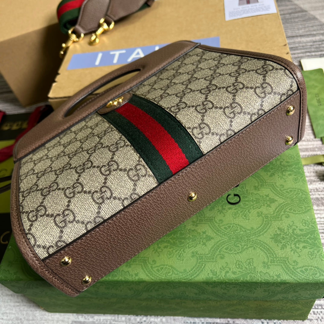25cm ophidia brown handheld cross shoulder bag 693724