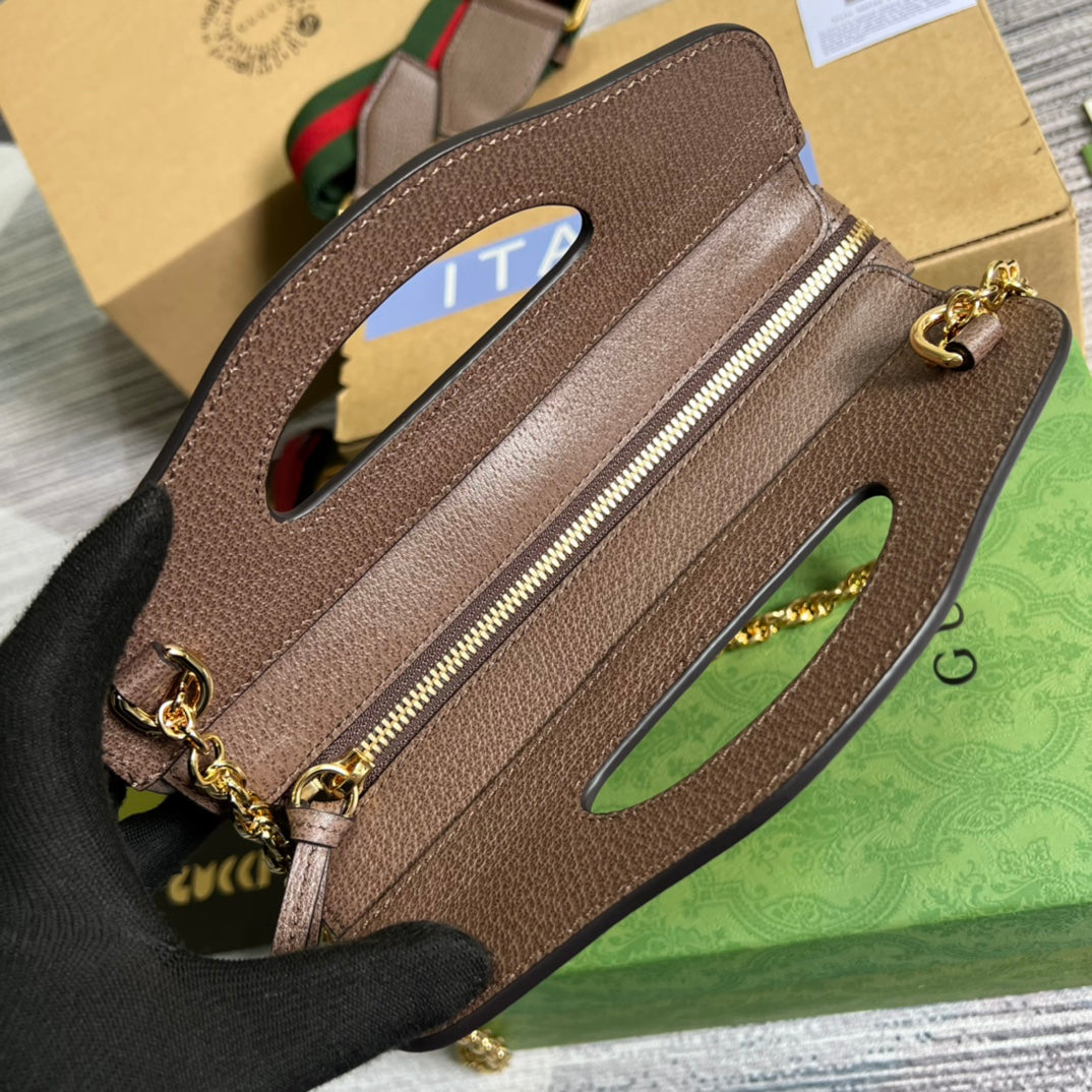 25cm ophidia brown handheld cross shoulder bag 693724