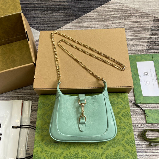 jackie notte light green chain shoulder strap crossbody handbag 782889