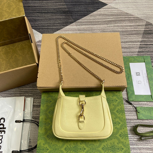 jackie notte light yellow chain shoulder strap crossbody handbag 782889 ±Ê
