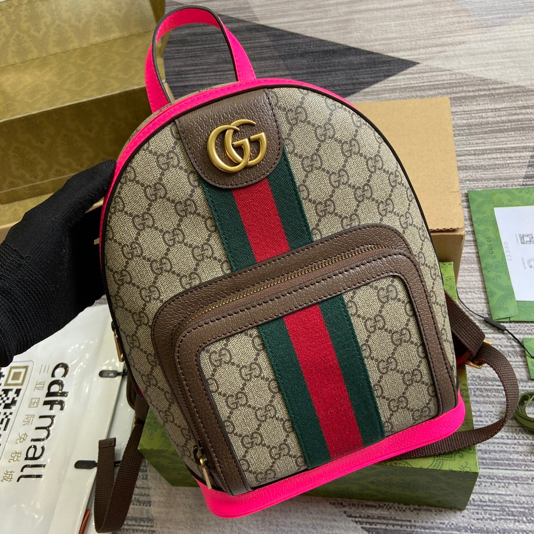 supreme canvas purple red brown colored handheld backpack 547965