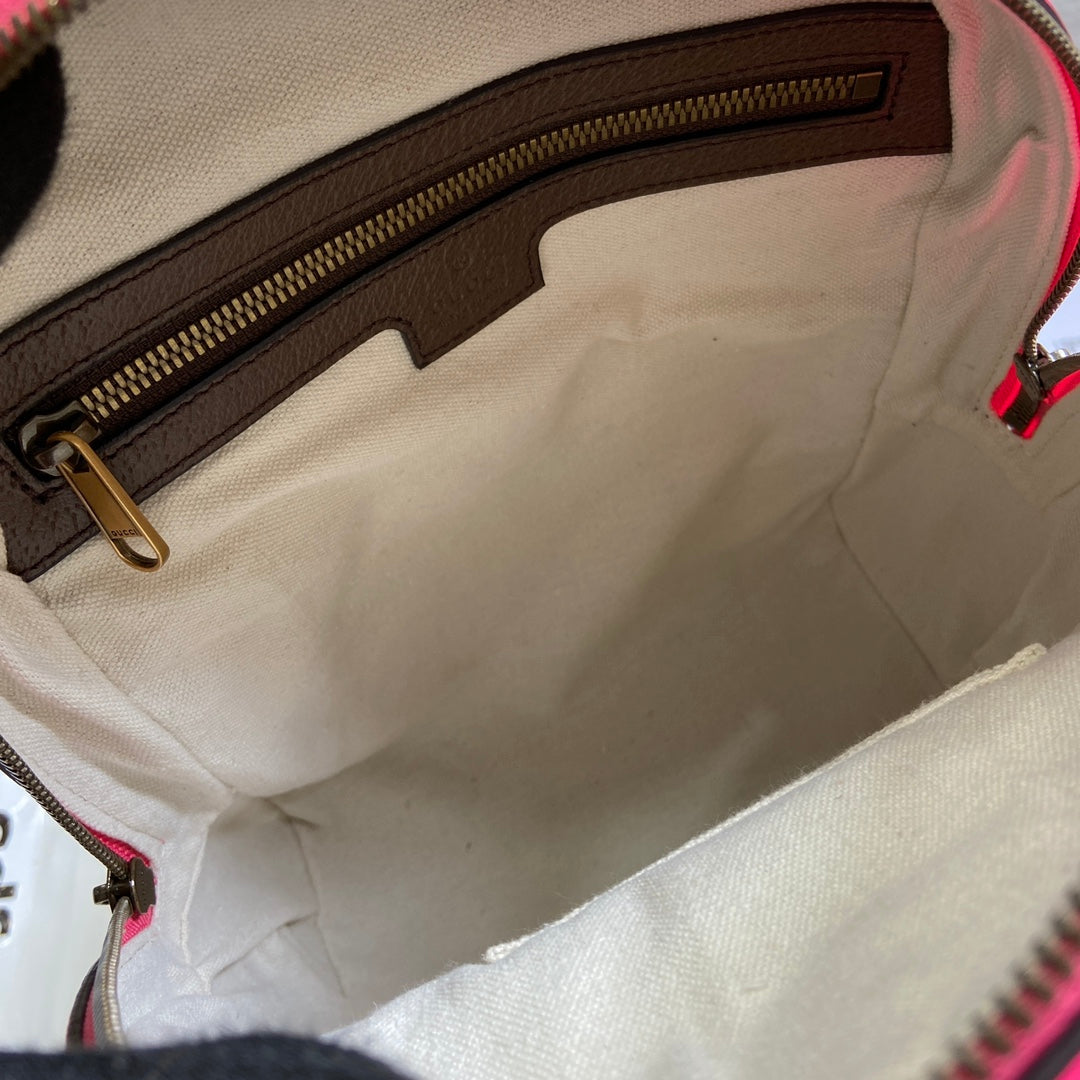 supreme canvas purple red brown colored handheld backpack 547965