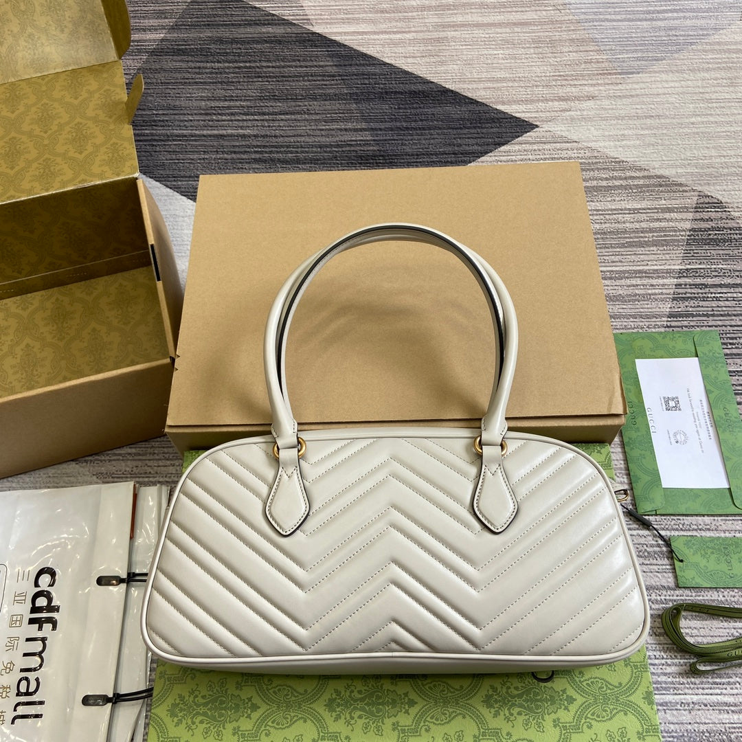 marmont series 35 5cm light gray crossbody single shoulder top handle bag 795218