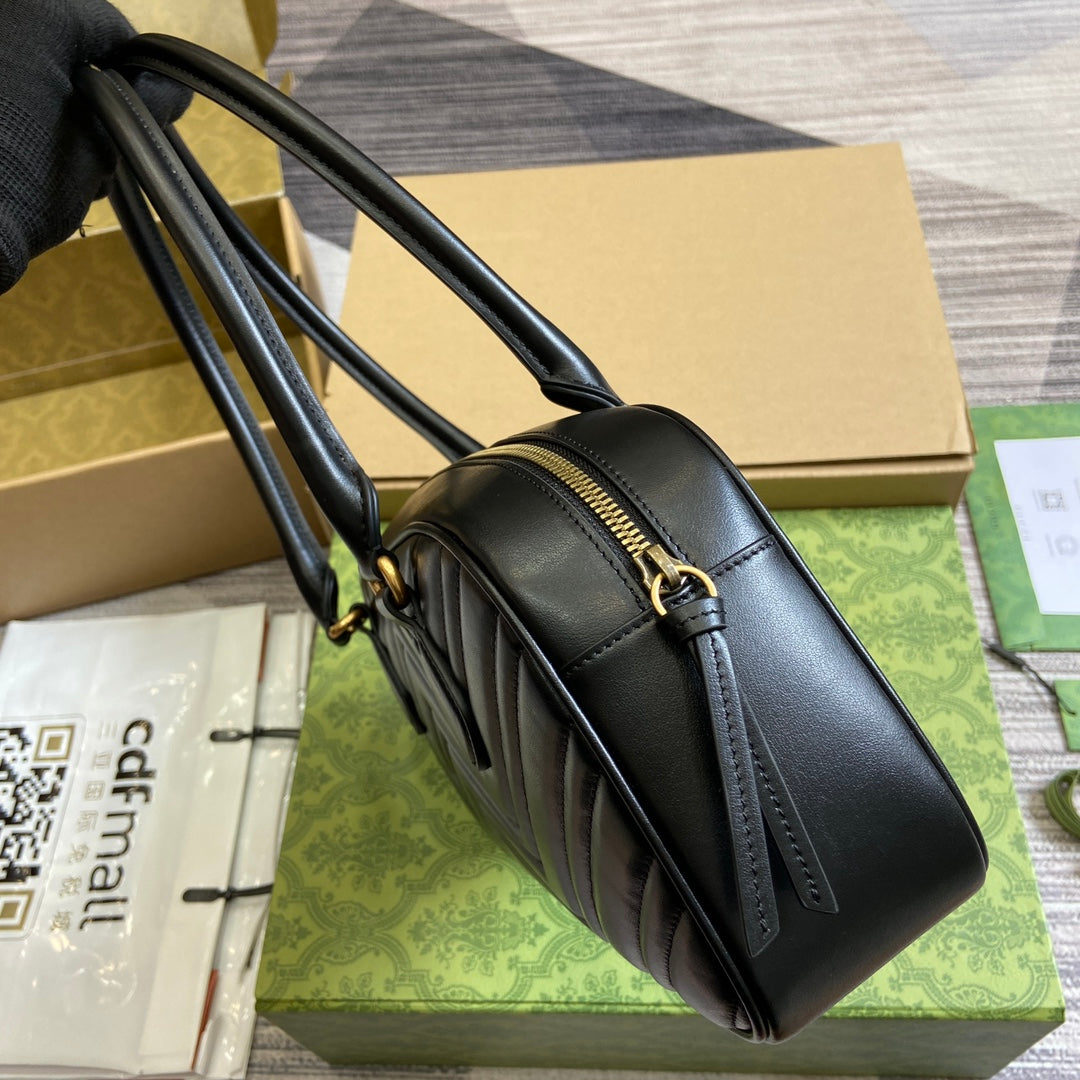 marmont series 35 5cm black crossbody single shoulder top handle bag 795218