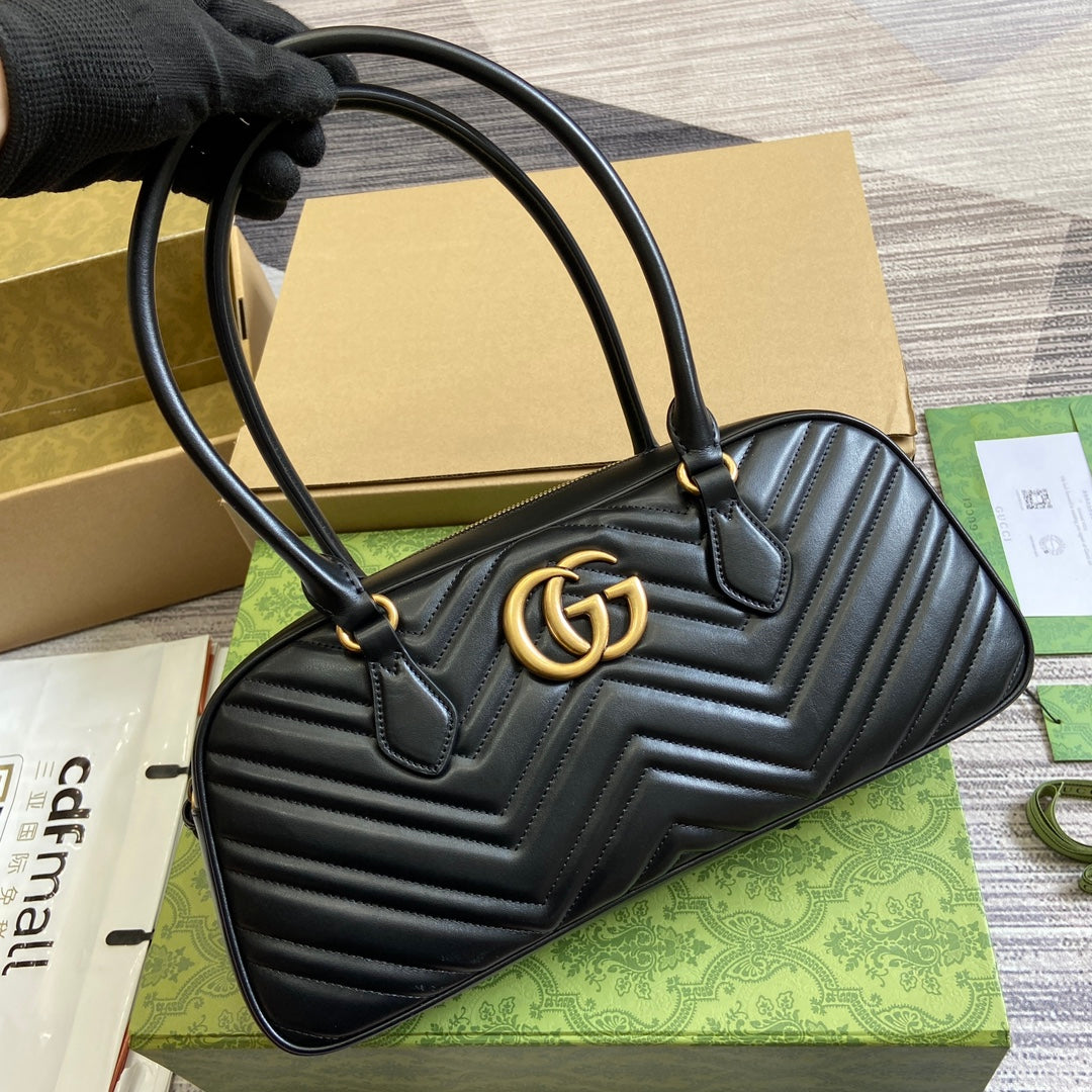 marmont series 35 5cm black crossbody single shoulder top handle bag 795218